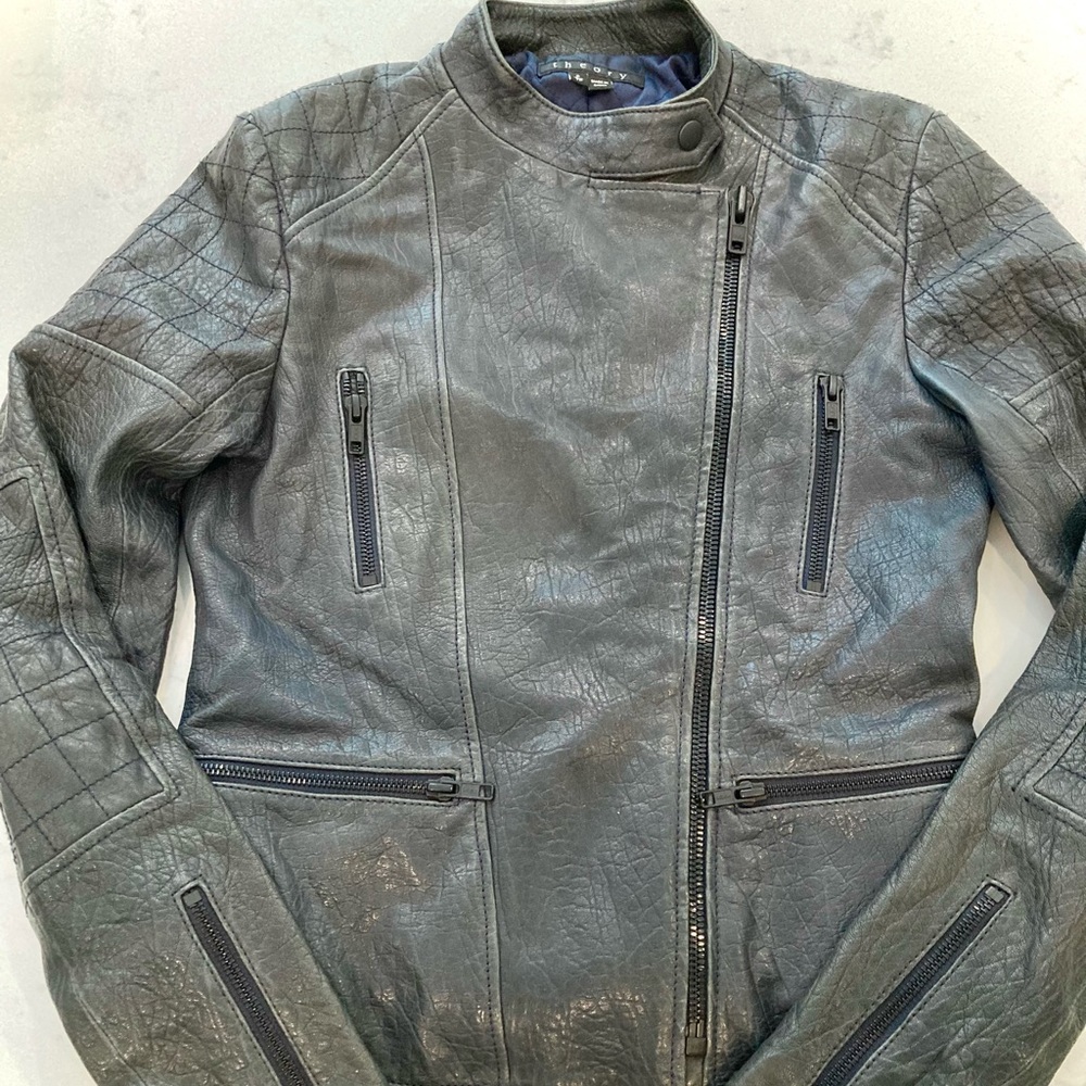 Excellent condition Theory Leather Motorcycle Jacket!